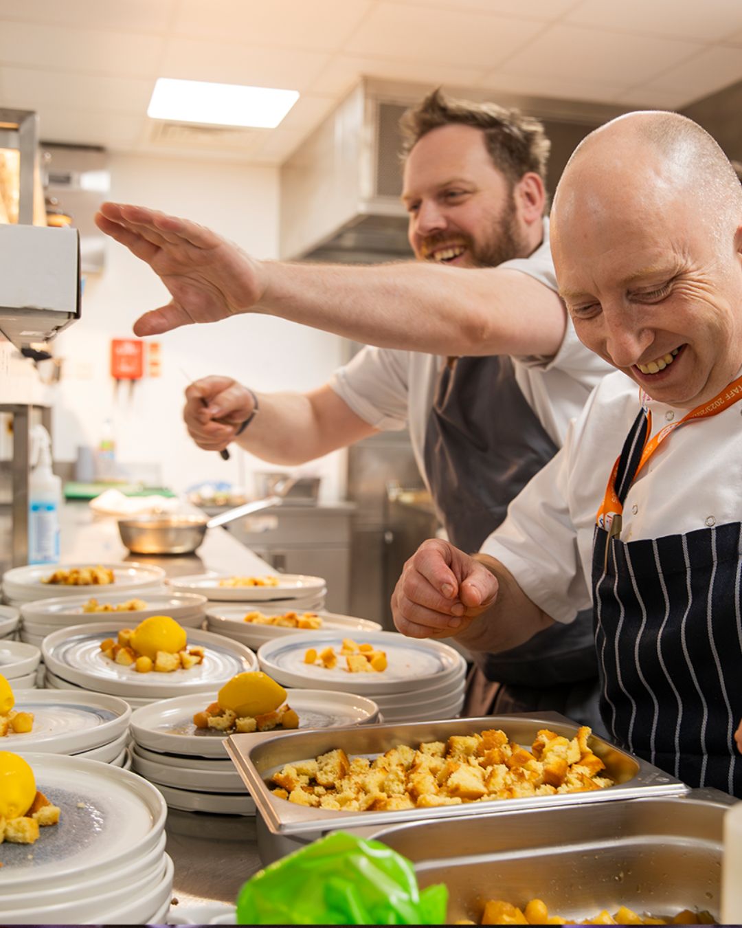 Chefs preparing food 