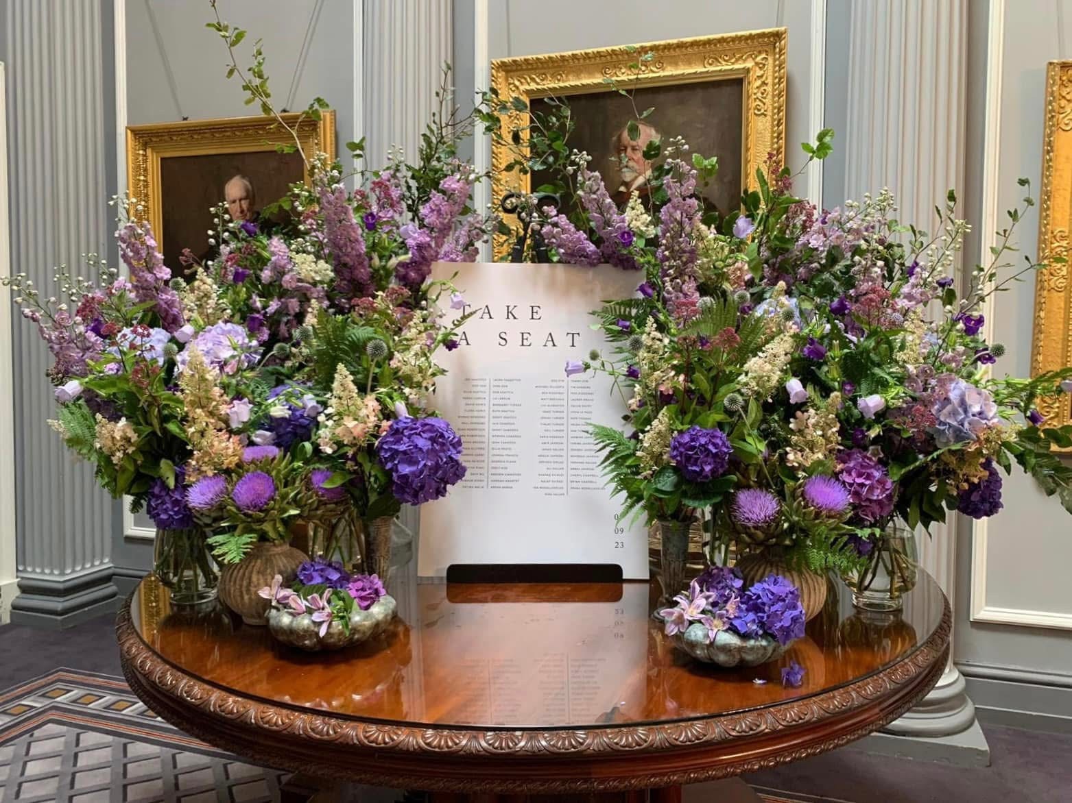 Table dressed for a wedding