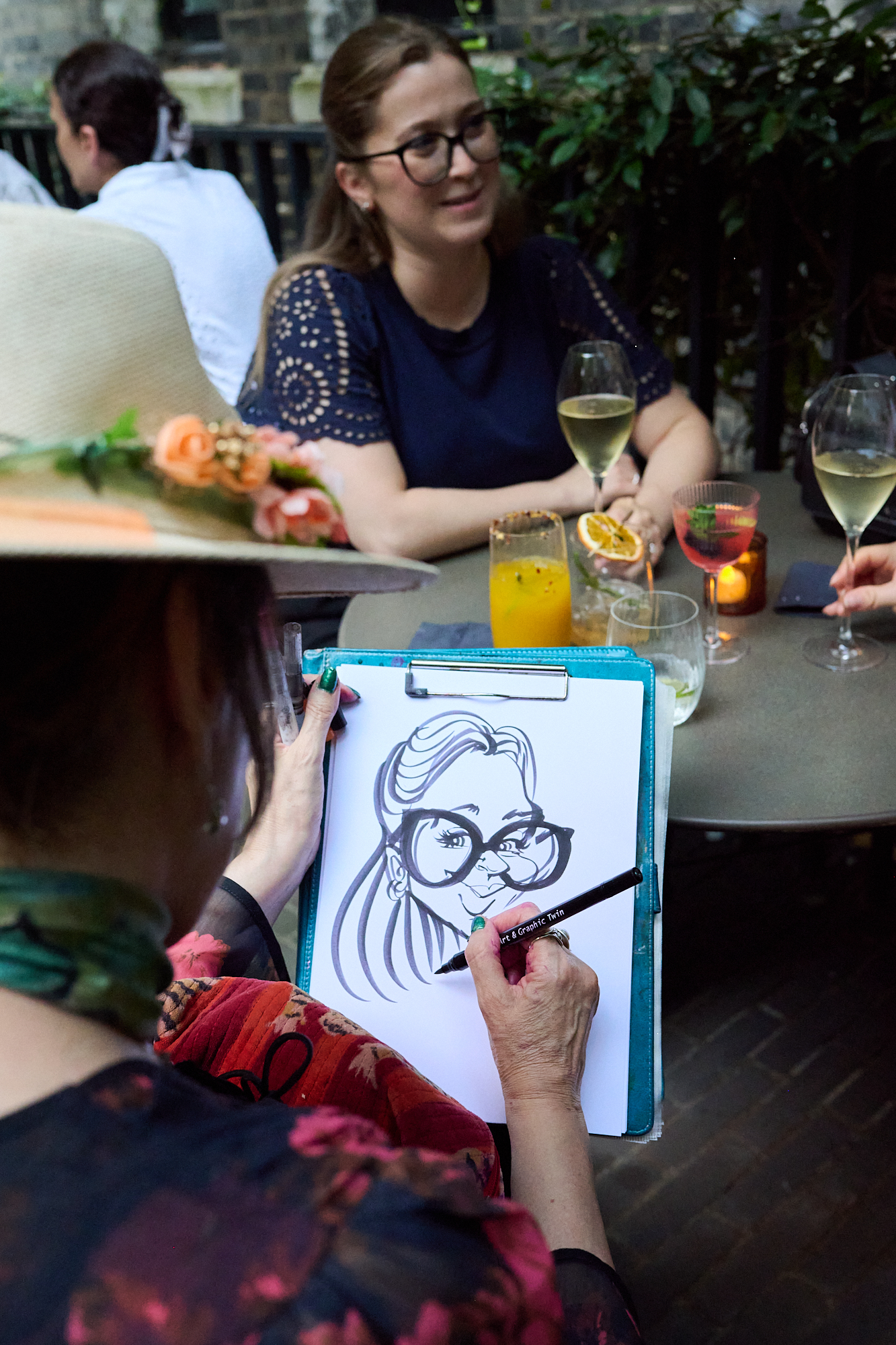 Person drawing at an event