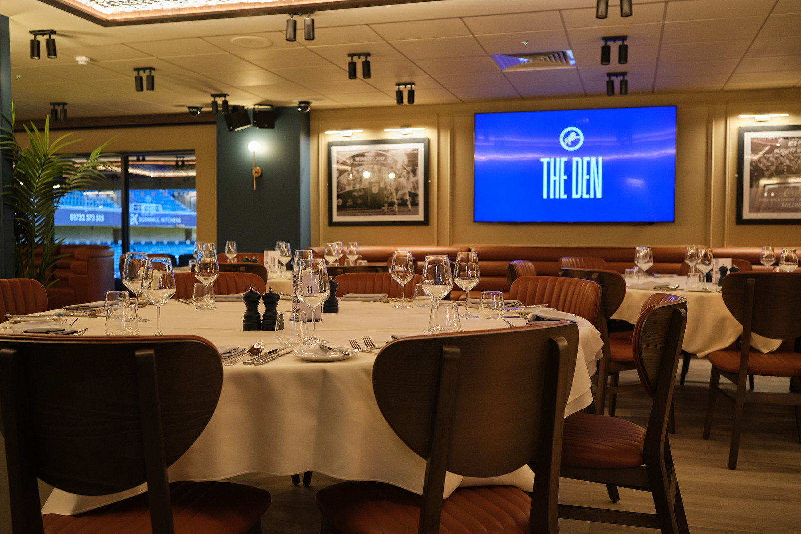 Table dressed at Millwall Football Club