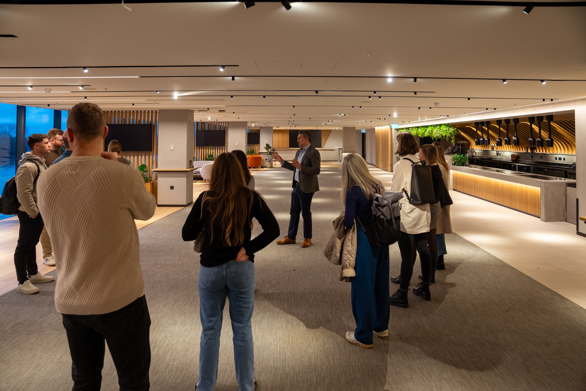 People standing in Fulham Pier