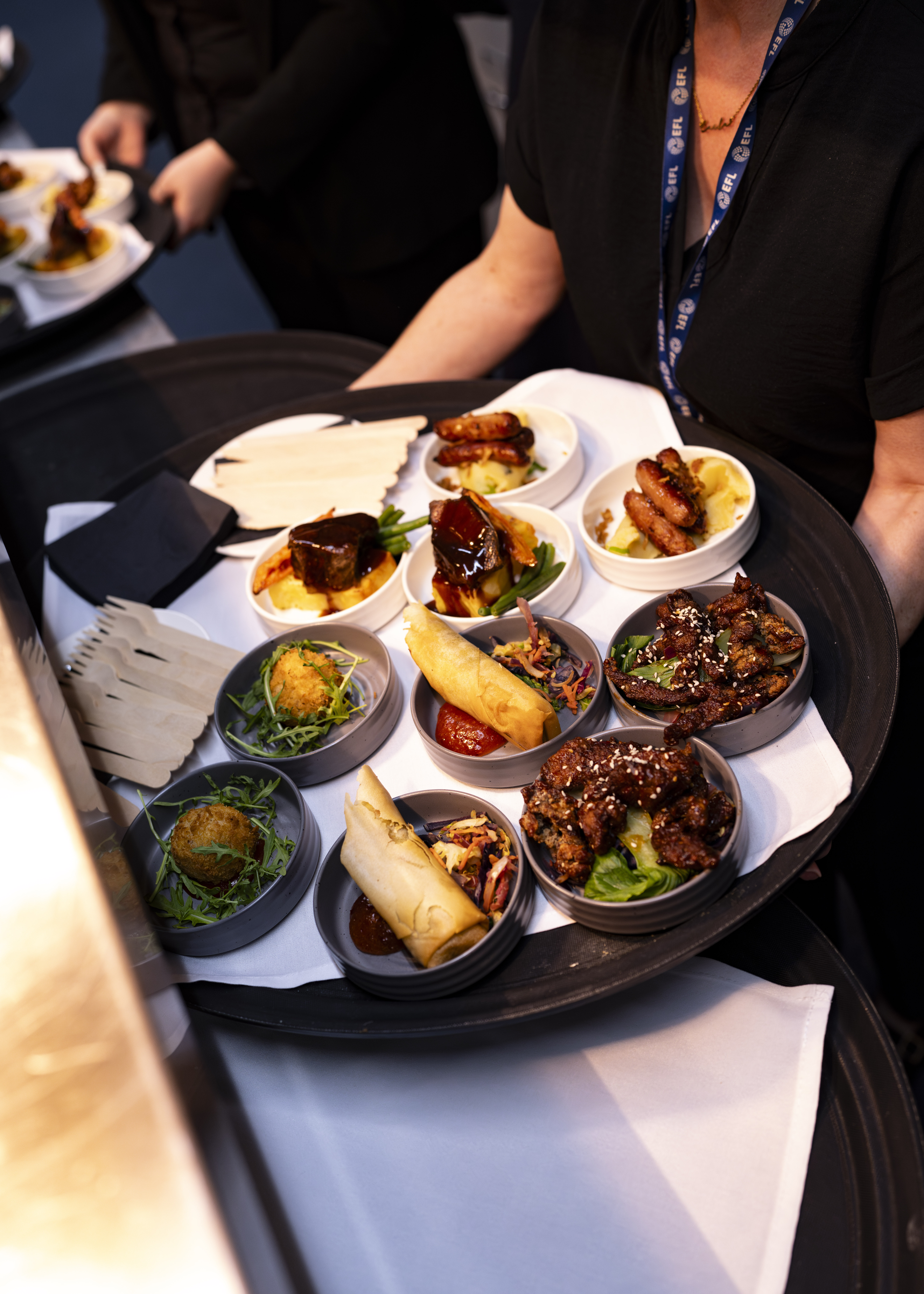 Dishes of food on a platter