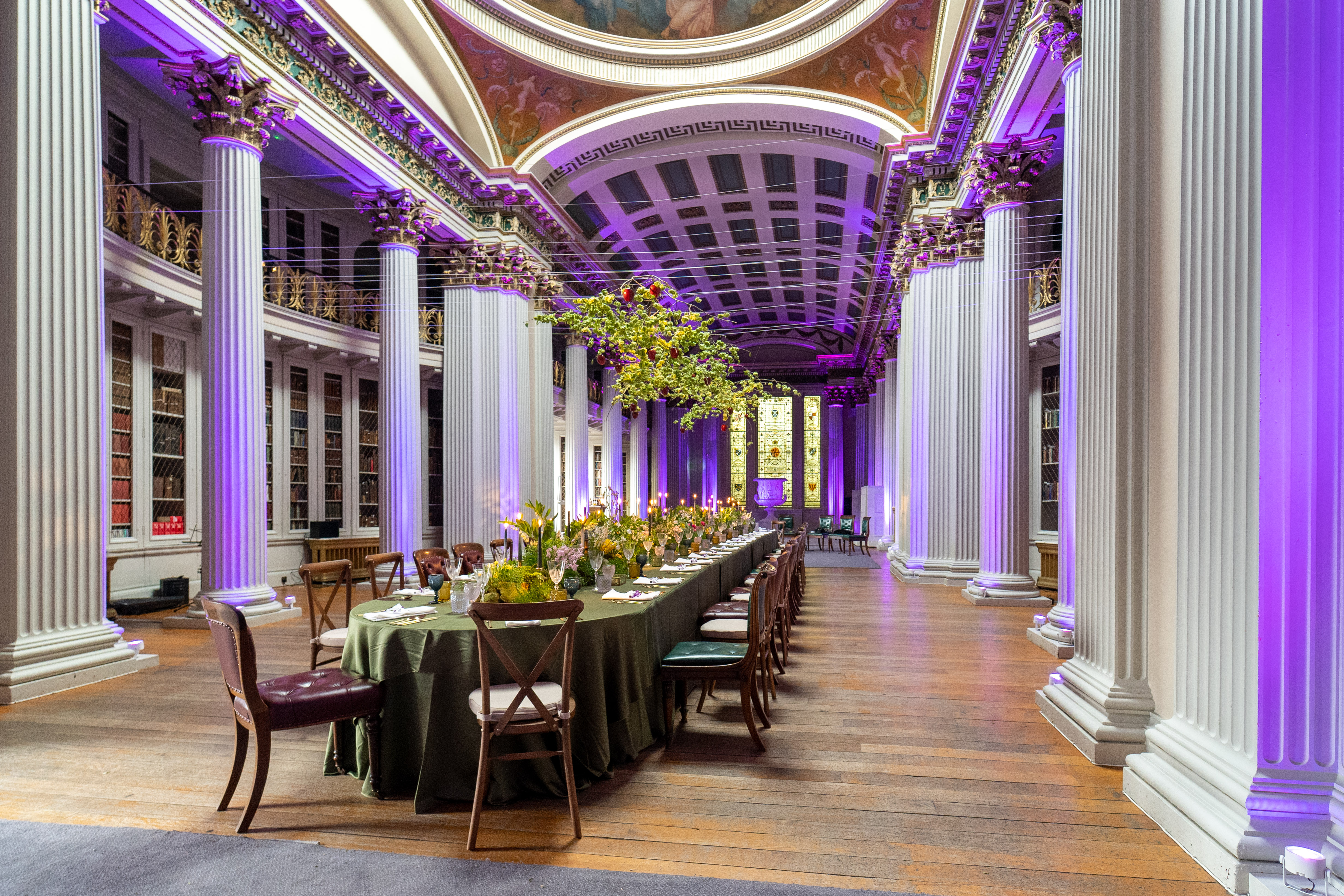 Table dressed for an event at Signet Library