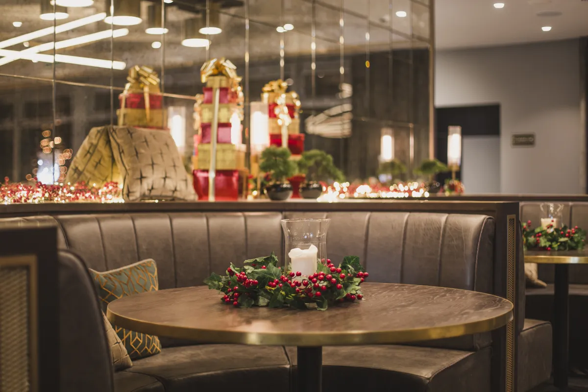 Table at Headingley Stadium at Christmas