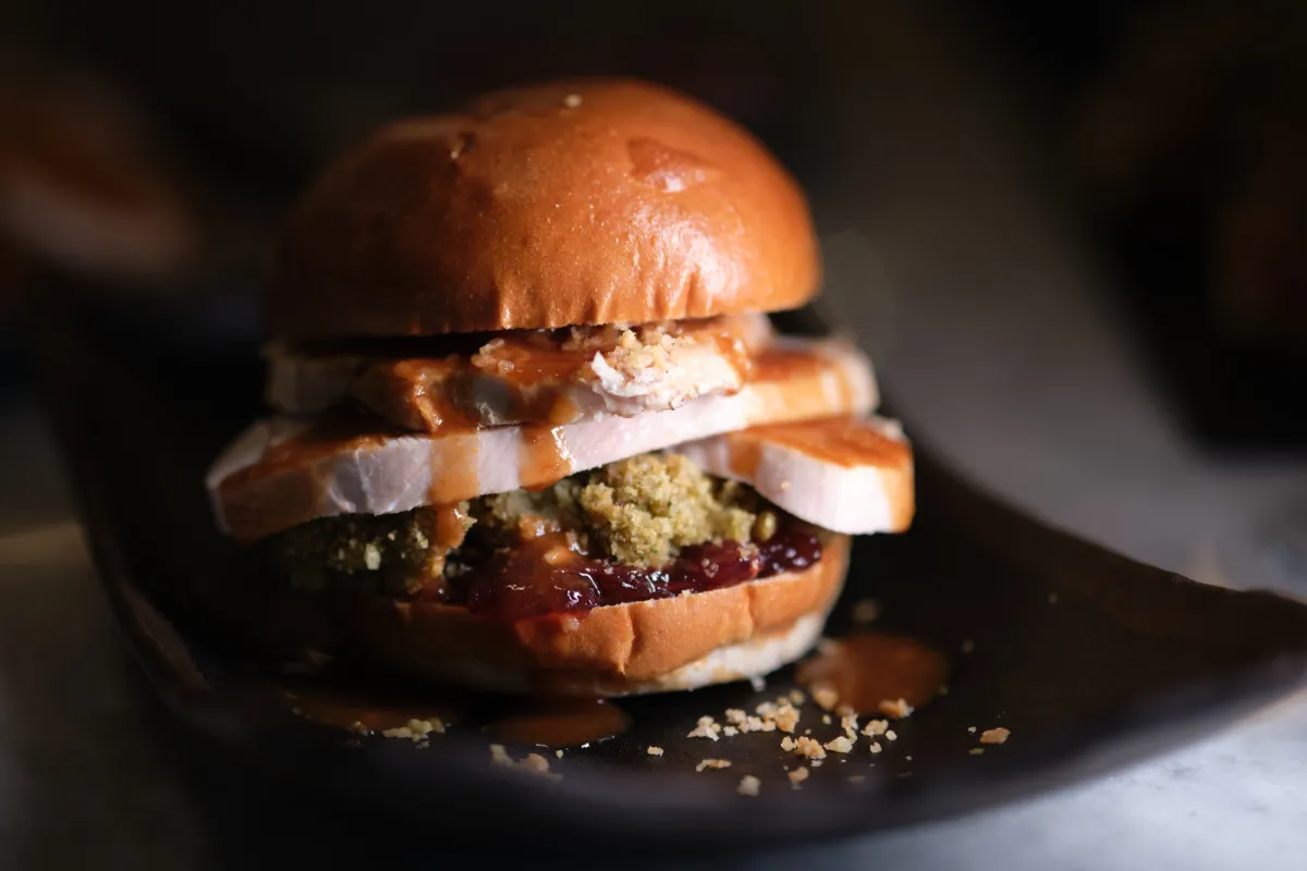 Festive burger at The Den
