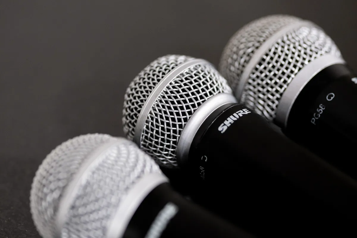 Microphones on a table