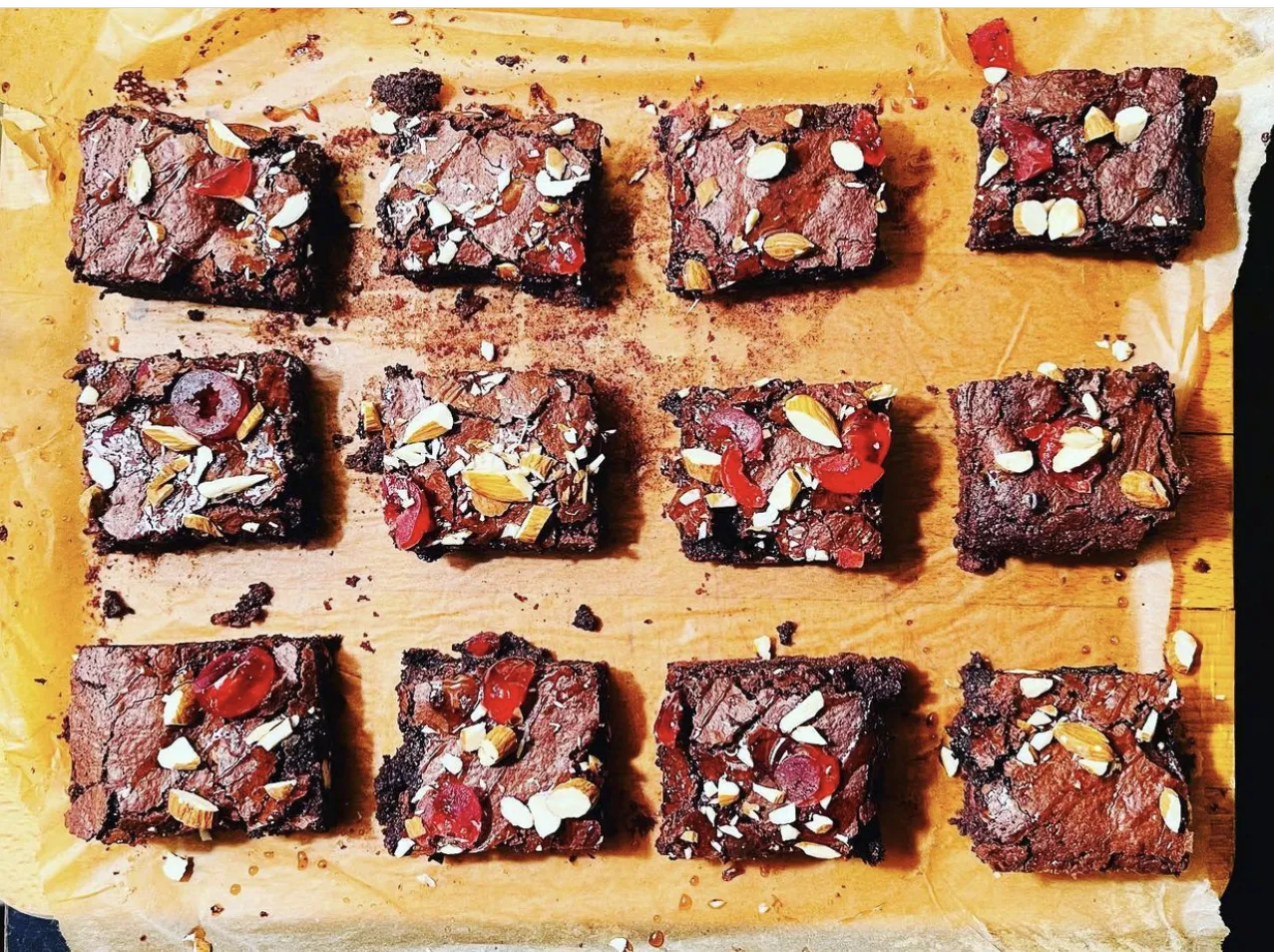 Hazelnut and Cherry Brownies