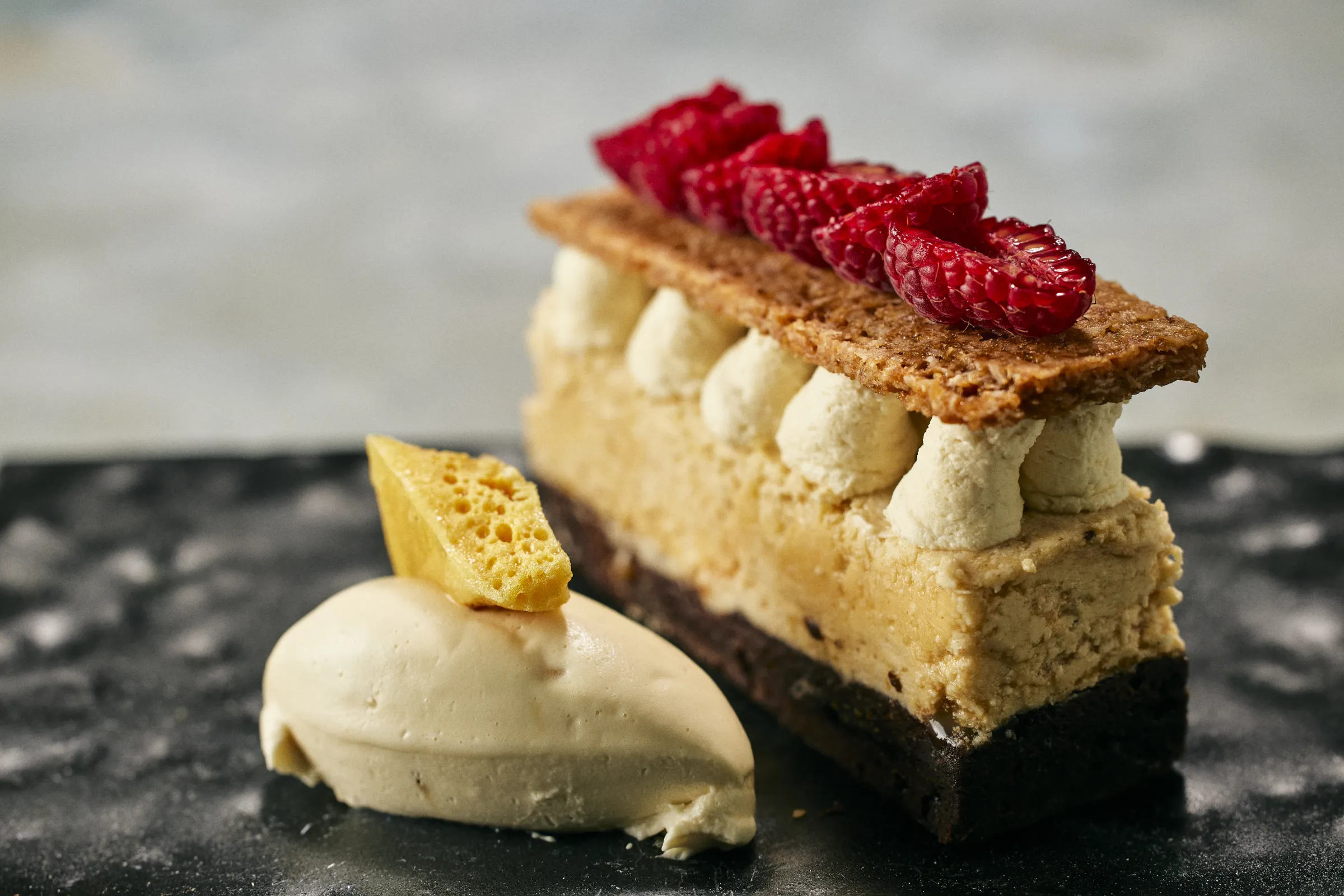 A dessert laid on a plate