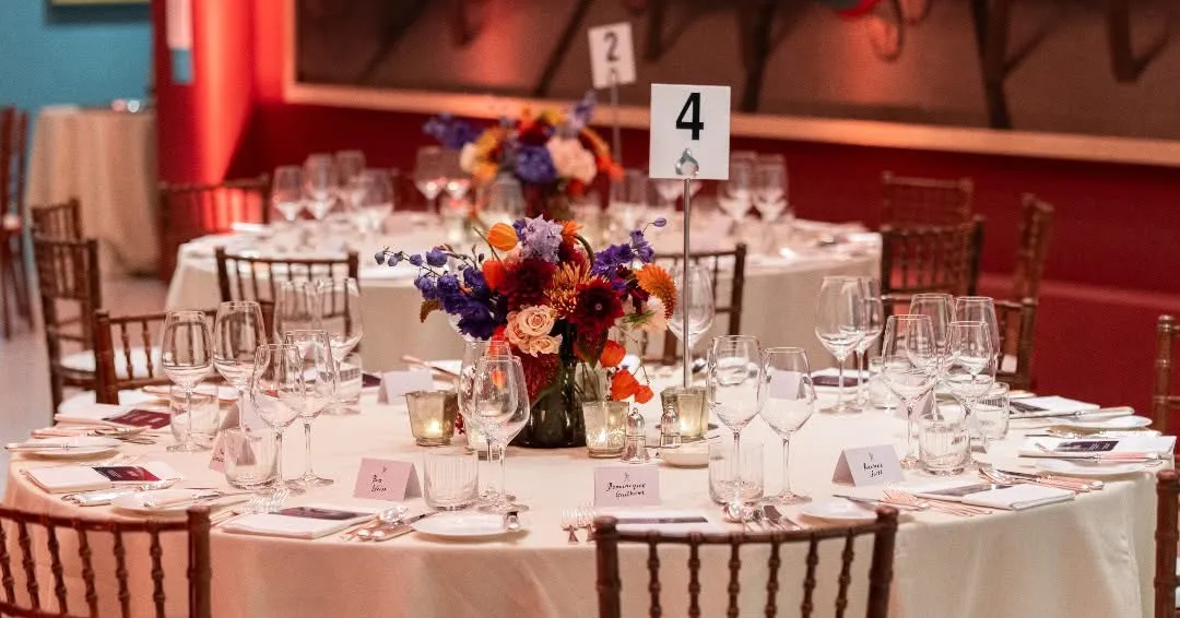Table set up for an event