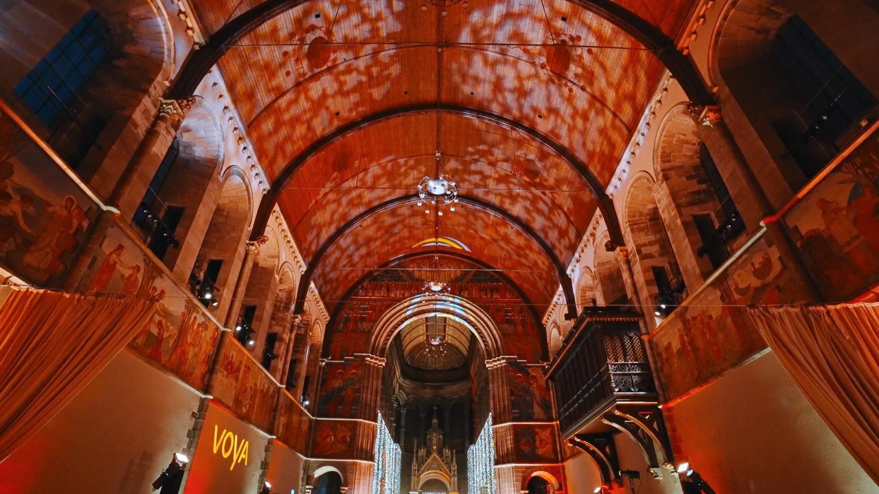 A grand event space set for a celebration