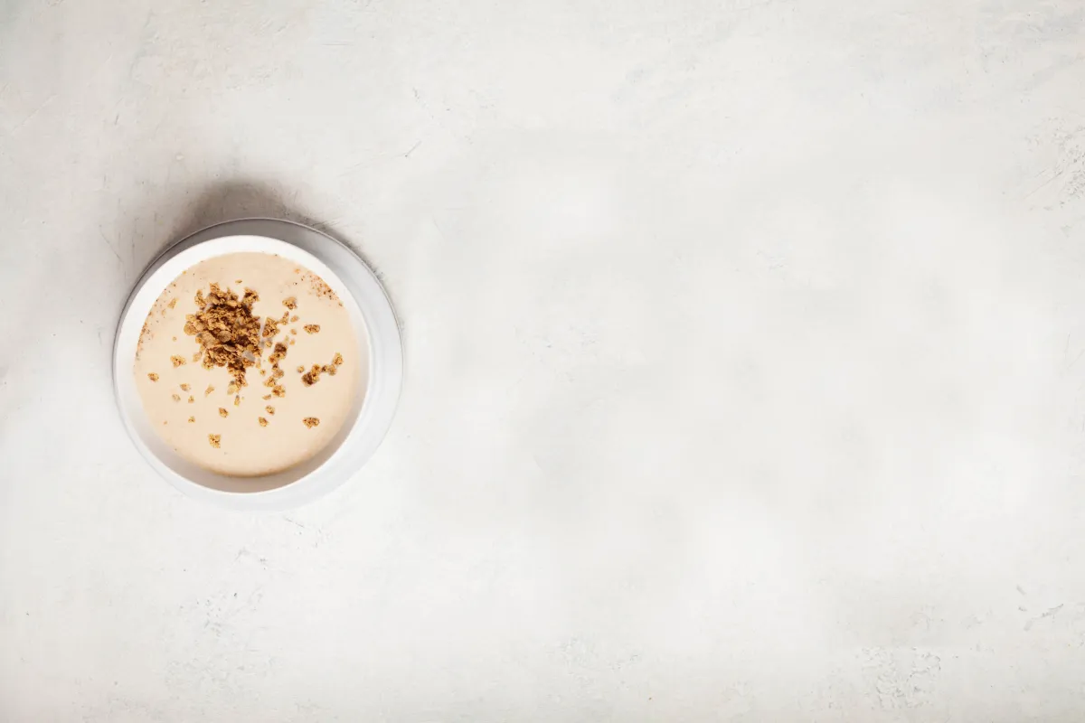 Jerusalem artichoke soup with thyme and hazelnut granola