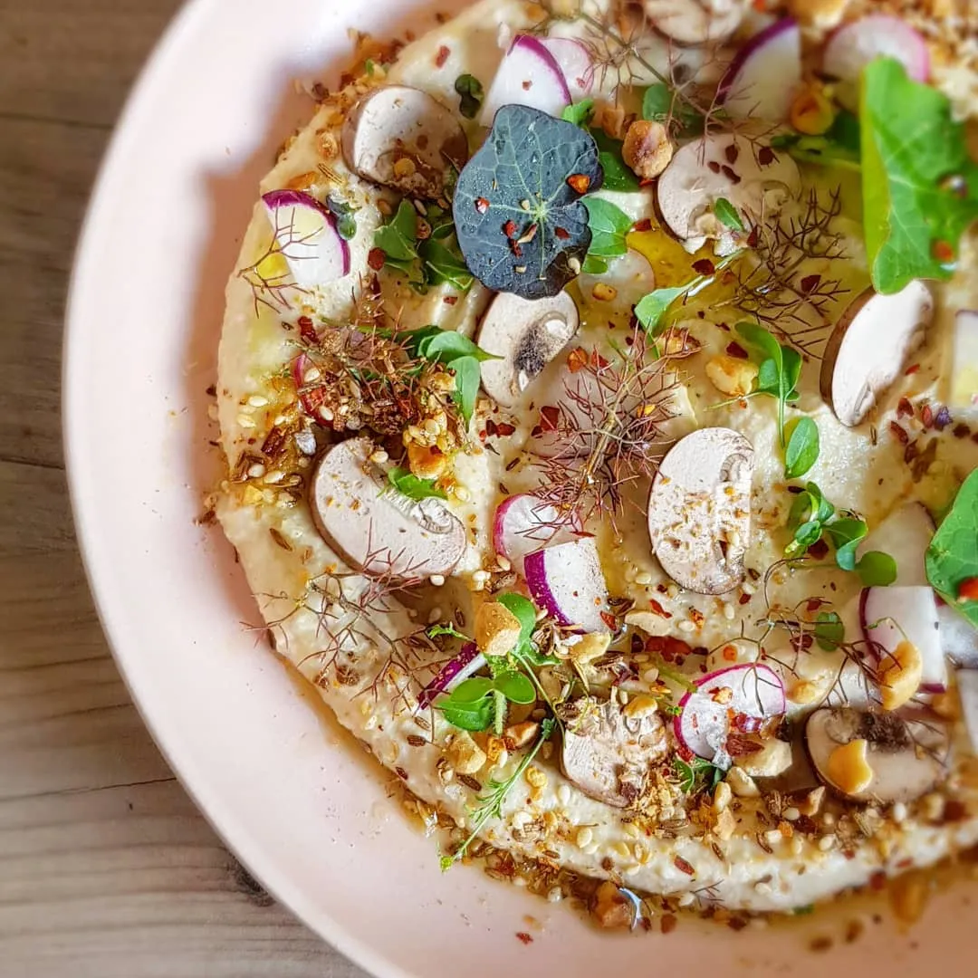 Celeriac Hummus with Hazelnut Dukkha