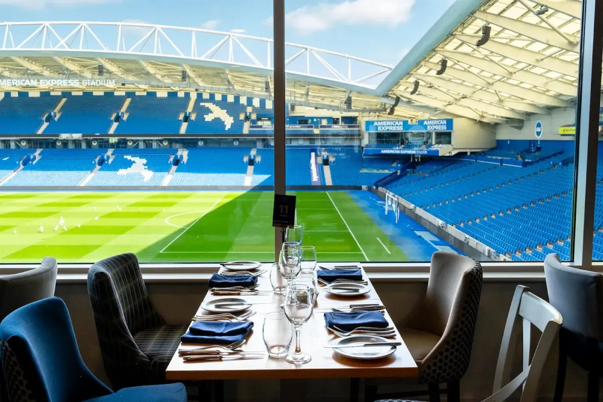 Pitch-view event suite at the American Express Stadium