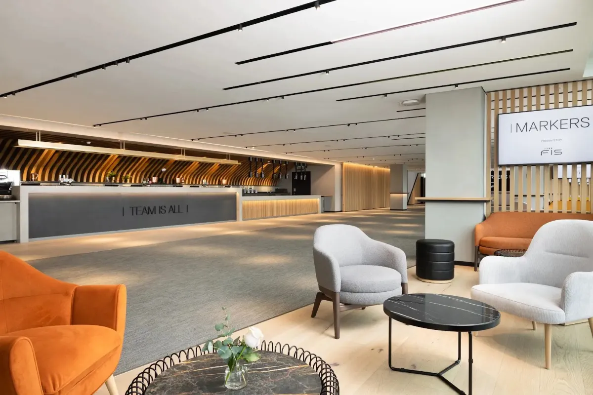 Event lounge space at Fulham Pier