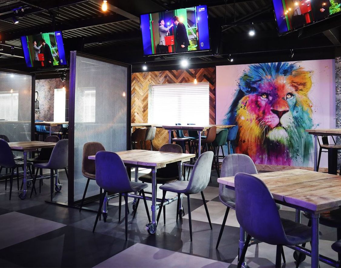 Tables in a bar