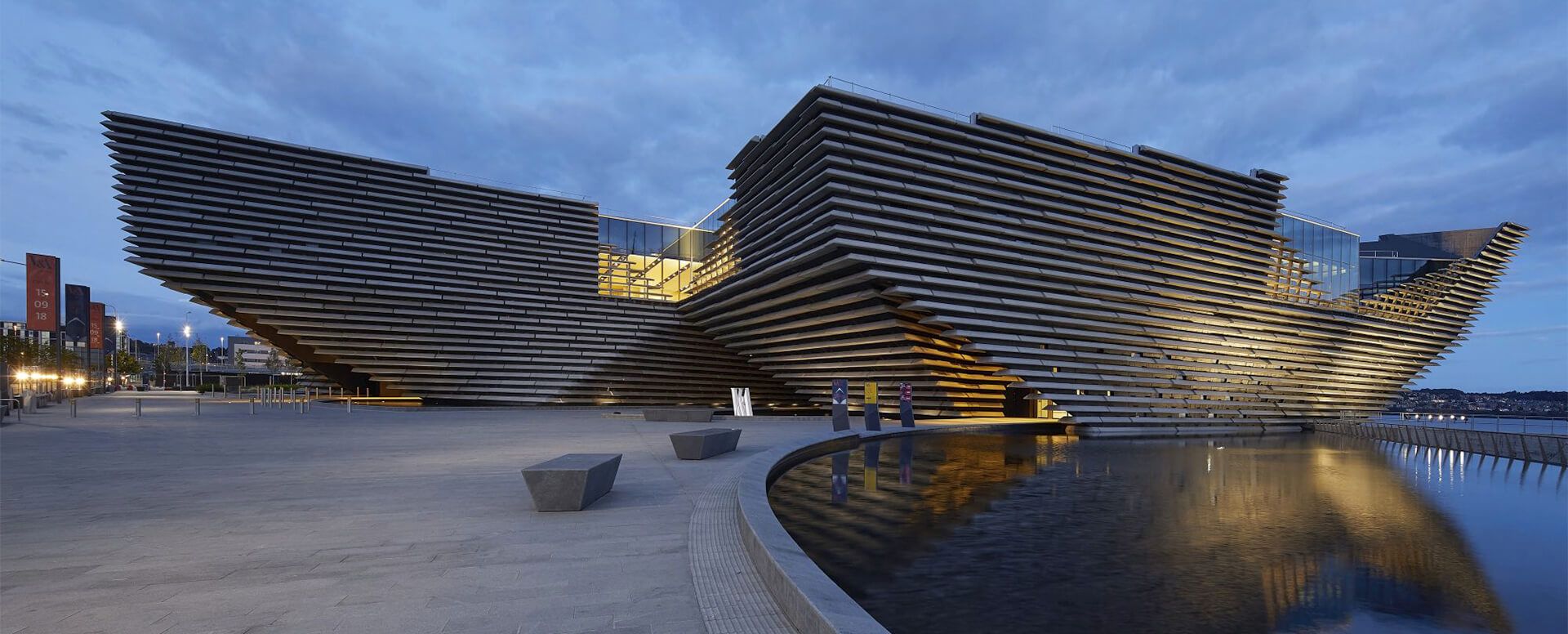 exterior photo of the V&A Dundee building