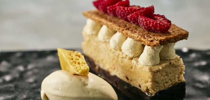 A dessert laid on a plate