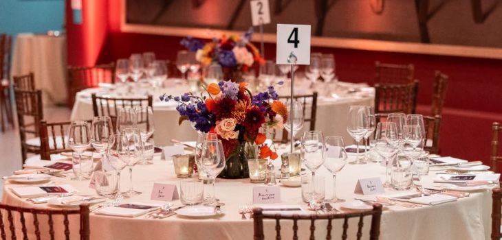 Table set up for an event