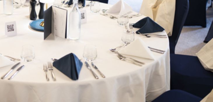 Table laid for an event