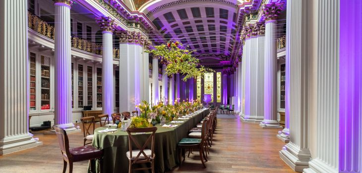 Table dressed for an event at Signet Library