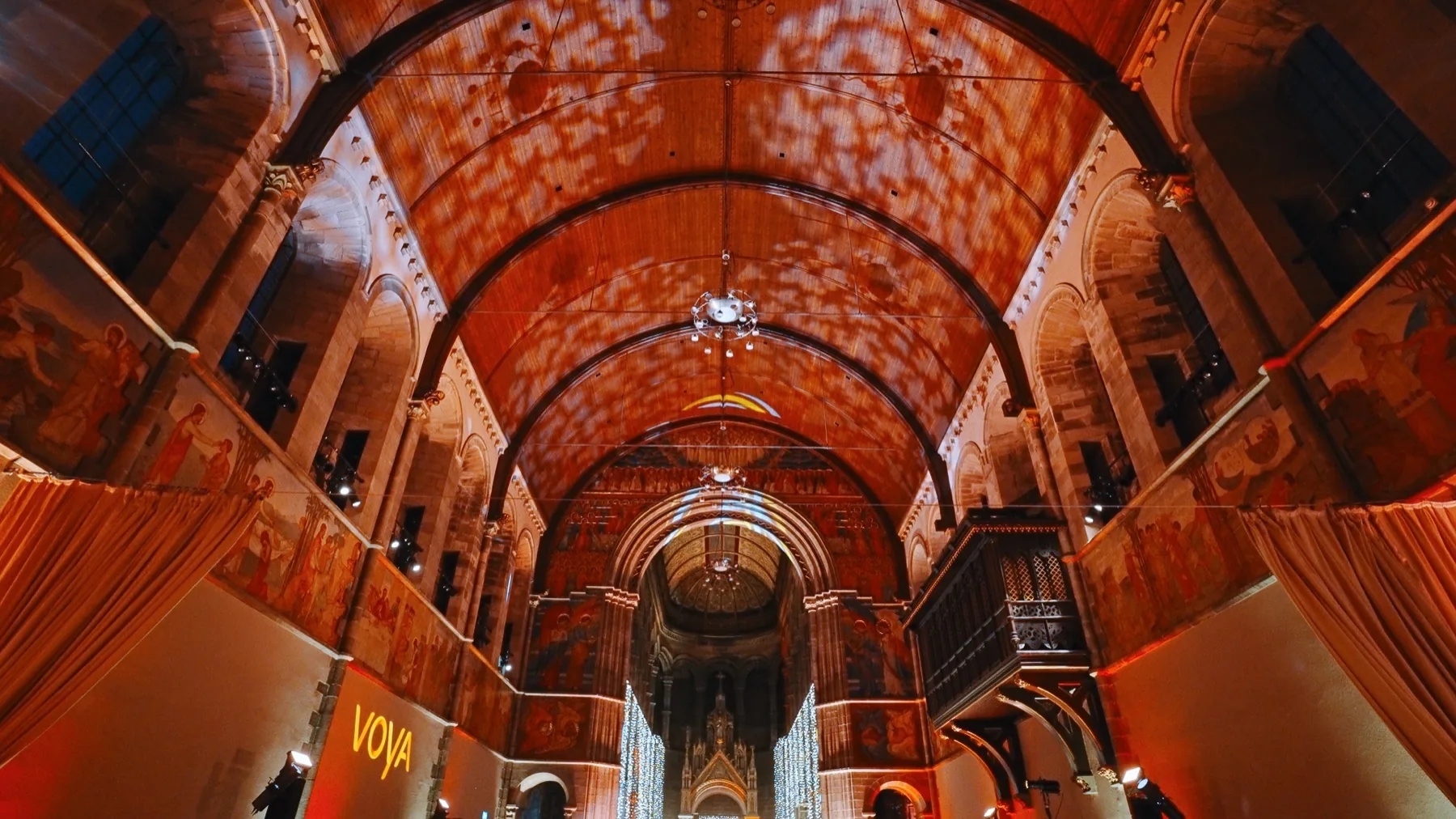 A grand event space set for a celebration